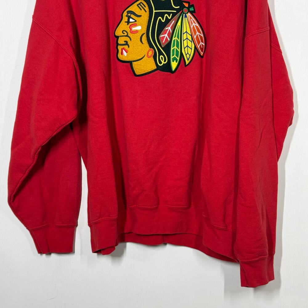 Vintage Majestic Chicago Blackhawks Sweatshirt Men's Size 2XL Red NHL‎ Pullover - Picture 4 of 10